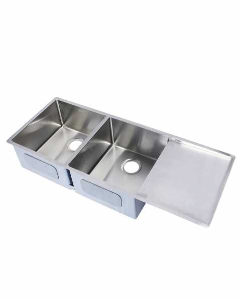 BXX 221/121-38-38 LHD (DEPTH 8INCH)- FRANKE -  ( SATIN FINISH - BOX - 1160x450 mm - 46.4inchX18inch )