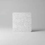 Square marble tile with gray and white pattern on a black background