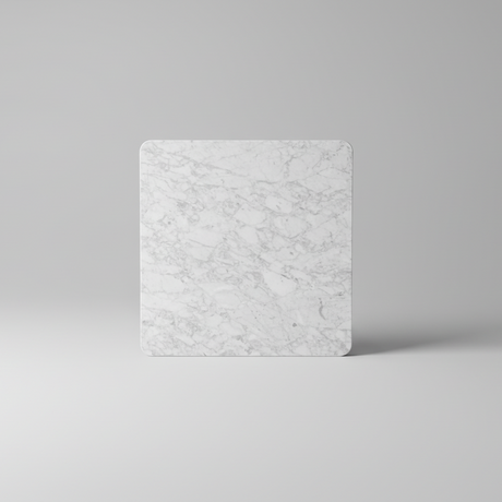 Square marble tile with gray and white pattern on a black background