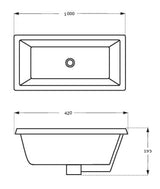 UNDER COUNTER WASH BASIN - AQUANT - ( WHITE - - 1000x420 mm - 40inchX16.8inch )