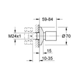 BAUCOSMOPOLITAN CONCEALED VALVE TRIMSET - GROHE-G2 -  ( CHROME - G2 - BAUCOSMOPOLITAN - 0x15 mm - 0inchX0.6inch )