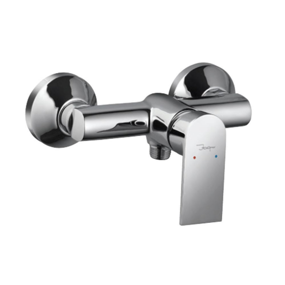 SINGLE LEVER EXPOSED SHOWER MIXER FOR CONNECTION TO HAND SHOWER WITH CONNECTING LEGS & WALL FLANGES - JAQUAR FAUCETS - ( CHROME - LYRIC - 0x15 mm - 0inchX0.5inch )