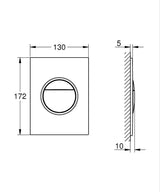 NOVA COSMOPOLITAN FLUSH PLATE, SMALL SIZE - GROHE -  ( BRUSHED HARD GRAPHITE - G4 - NOVA COSMOPOLITAN - 0x0 mm - 0inchX0inch )