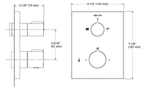 AUTOSENSE TH REC B&S UNIVERSAL TRIM - KOHLER PREMIUM -  ( FRENCH GOLD - PREMIUM - 0x0 mm - 0inchx0inch )