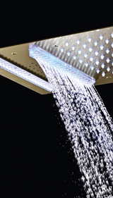 HYDRA LED CEILING SHOWER 4 FLOW WITH INST KIT - LUXELET -  ( ASH GREY - MIK - 900x300 mm - 36inchX12inch )