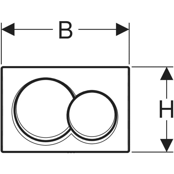 ACTUATOR PLATE ALPHA 01 ROUND DUAL FLUSH - GEBERIT - (CHROME - - 213x142 mm - 8.52inchX5.68inch)
