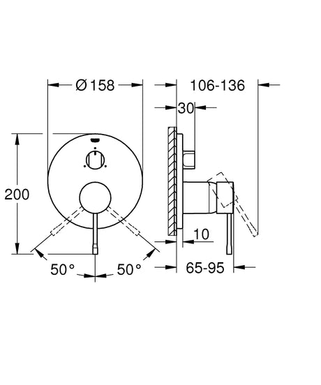 ESSENCE 1-HANDLE MIXER, 3-WAY DIVERTER - GROHE -  ( CHROME - G4 - ESSENCE - 0x15 mm - 0inchX0.6inch )