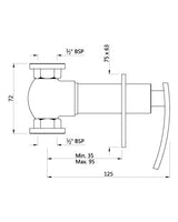 CONC. STOP COCK W/ADJUSTABLE WALL FLANGE - ARTIZE FAUCET -  ( GOLD BRIGHT PVD - SIGNAC - 0x15 mm - 0inchX0.5inch )