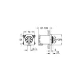 RAINSHOWER AQUA BODY SPRAY CUBE 2 SPRAY - GROHE -  ( HARD GRAPHITE - G5 - RAINSHOWER - 75x75 mm - 3inchX3inch )