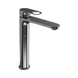 SINGLE LEVER TALL BOY WITH 150MM EXTENSION BODY  WITH 600MM LONG BRAIDED PIPES - JAQUAR FAUCETS -  ( BLACK CHROME - ORNAMIX PRIME - 0x15 mm - 0inchX0.5inch )