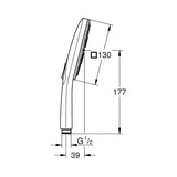 RSH SMARTACTIVE 130 HANDSHOWER 9,5L CN - GROHE -  ( BRUSHED HARD GRAPHITE - G5 - RAINSHOWER - 0x15 mm - 0inchX0.6inch )