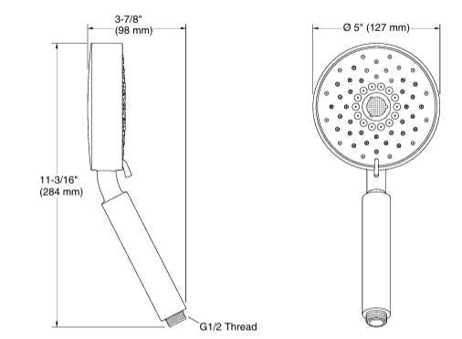PURIST MULTIFUNCTION HANDSHOWER 2.5GPM - KOHLER LUXURY -  ( POLISHED CHROME - LUXURY - 0x15 mm - 0inchX0.5inch )