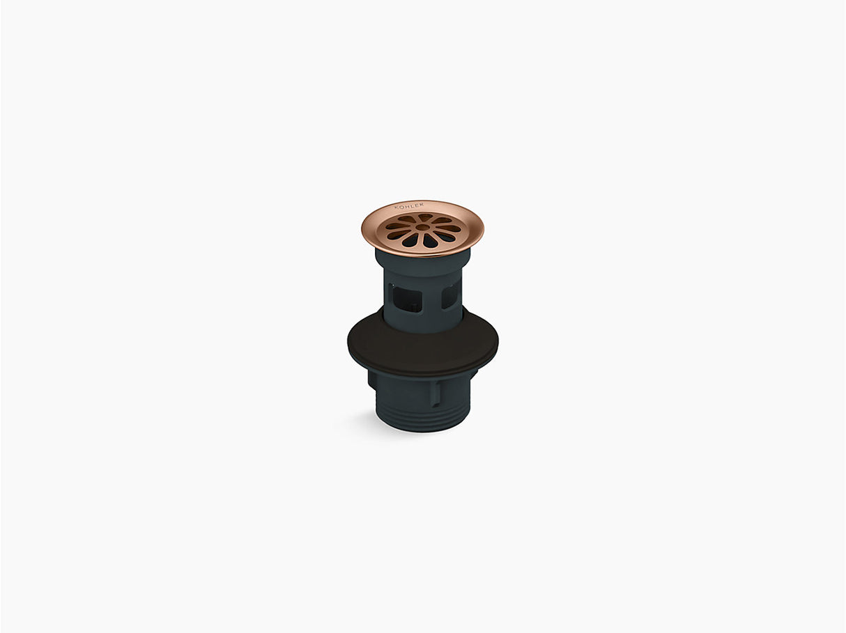 STATEMENT TM BATHROOM SINK GRID DRAIN WITH OVERFLOW HOLE (HALF THREAD)- KOHLER POPULAR -  ( VIBRANT BRUSHED ROSE GOLD - POPULAR - 0x97 mm - 0inchX3.88inch )