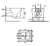 WALL HUNG WC SWIRI FLUSHING W/BIDET S/C ( BOLT DISTANCE 7INCH) - AQUANT - ( WHITE - - 0x0 mm - 0inchX0inch )