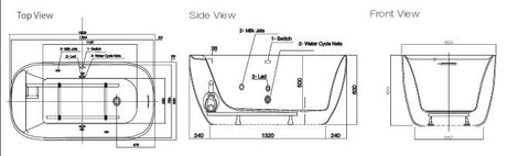 FREE STANDING OXYPOOL SYSTEM - ARTIZE WELLNESS -  ( WHITE - WHIRLPOOL - 1800x800 mm - 32inchX0inch )