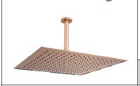 MODERN LIFE EDGE SQUARE SINGLE-FUNCTION RAINHEAD SHOWER W/O ARM - KOHLER LUXURY -  ( BRUSHED ROSE GOLD - LUXURY - 334x334 mm - 13.3inchX13.3inch )