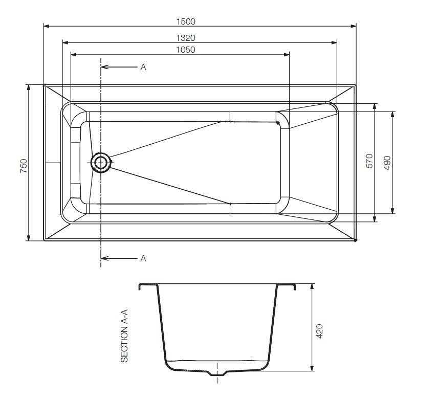 BATH TUB W/POWDER COATED FRAME - JAQUAR WELLNESS - ( WHITE - FONTE - 1500x750 mm - 60inchX30inch )
