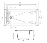 BATH TUB W/POWDER COATED FRAME - JAQUAR WELLNESS - ( WHITE - FONTE - 1500x750 mm - 60inchX30inch )