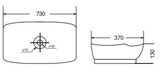 TABLE MOUNTED WASH BASIN - AQUANT - ( WHITE - - 550x420 mm - 22inchX17inch )