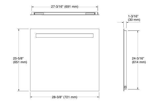 FOREFRONT LITE MIRROR - KOHLER LUXURY -  ( WHITE - LUXURY - 700x650 mm - 28inchX26inch )