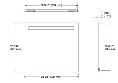 FOREFRONT LITE MIRROR - KOHLER LUXURY -  ( WHITE - LUXURY - 700x650 mm - 28inchX26inch )