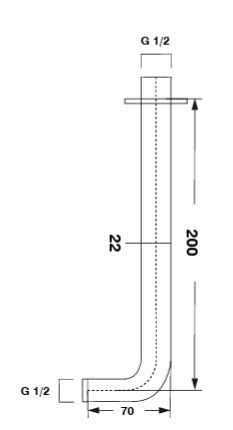 BRASS VERTICAL ROUND SHOWER ARM - AQUANT - ( CHROME - - 200x0 mm - 8inchX0inch )