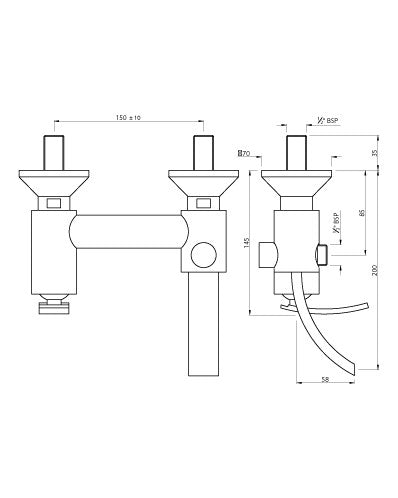 SINGLE LEVER BATH MIXER (WM)- ARTIZE FAUCET -  ( CHROME - SIGNAC - 0x15 mm - 0inchX0.5inch )