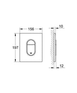 ARENA COSMOPOLITAN FLUSH PLATE - GROHE -  ( PHANTOM BLACK - G3 - ARENA COSMOPOLITAN - 156x197 mm - 6.24inchX7.88inch )
