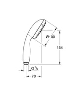 TEMPESTA 100 I HAND SHOWER - GROHE -  ( CHROME - G3 - TEMPESTA - 0x15 mm - 0inchX0.6inch )