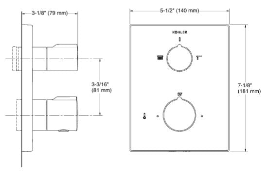 AUTOSENSE-THERMO REC BATH&SHOWER TRIM - KOHLER PREMIUM -  ( POLISHED CHROME - PREMIUM - 0x0 mm - 0inchX0inch )