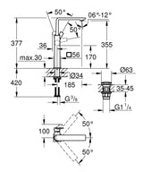 ALLURE ONE HANDLE BASIN MIXER W/PIPES XL-SIZE, WITHOUT POP-UP - GROHE - (BRUSHED WARM SUNSET - G5-ALLURE - 0x15 mm -  0inchX0.5inch)