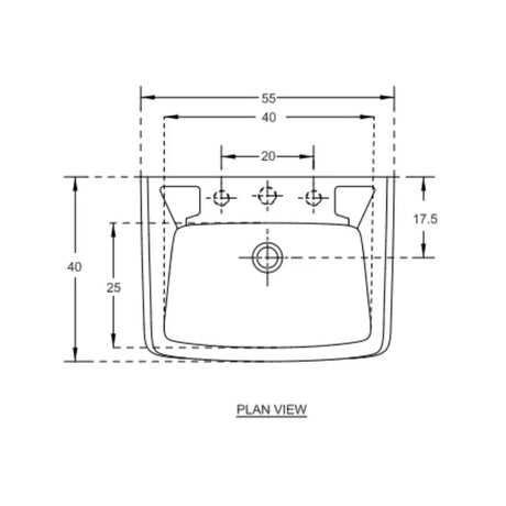 WASH BASIN VIKING - HINDWARE -  ( STAR WHITE - VIKING - 550x410 mm - 22inchX16inch )