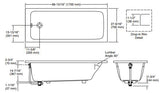 REACH ACRYLIC BATHTUB DROP-IN 1700MM - KOHLER PREMIUM -  ( WHITE - PREMIUM - 0x0 mm - 0inchX0inch )