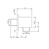WALL OUTLET SQUARE - JAQUAR FAUCETS -  ( ANTIQUE COPPER - SHOWER ACC. - 0x15 mm - 0inchX0.5inch )