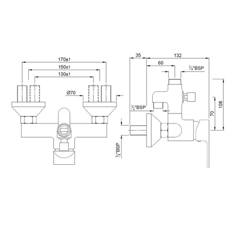 SINGLE LEVER EXPOSED SHOWER MIXER WITH PROVISION FOR CONNECTION TO EXPOSED SHOWER PIPE (SHA-1211NH OR SHA-1213)& HAND SHOWER WITH CONNECTING LEGS & WALL FLANGES - JAQUAR FAUCETS - ( CHROME - LYRIC - 0x15 mm - 0inchX0.5inch )