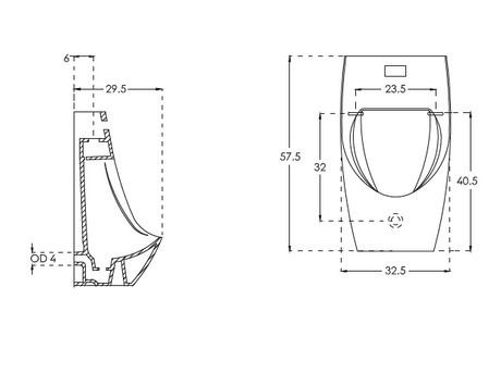 URINAL FLOW SENSOR BACKINLET&CONCOUTLET - HINDWARE -  ( STAR WHITE - ART - 0x0 mm - 0inchx0inch )