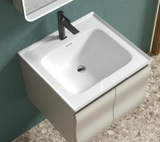 CERAMIC WASH BASIN - GERMA -  ( WHITE - CARBON FIBER - 605x500 mm - 24.2inchX20inch )