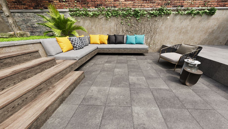 METEOR ASH MATT - SIMPOLO-TILES -  (  - ROCK DECK-MATT - 400x400x12 mm - 16inchX16inchX0.48inch )