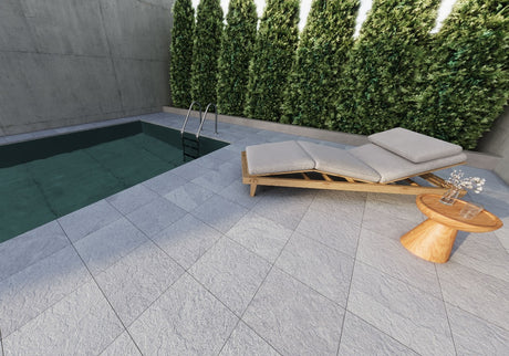 CANNON SILVER MATT - SIMPOLO-TILES -  (  - ROCK DECK-MATT - 400x400x12 mm - 16inchX16inchX0.48inch )