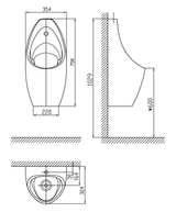 NEW CONTOUR WALL HUNG URINAL BACK INLET 1.9LPF - AMERICAN STANDARD -  ( WHITE - CONTOUR - 0x0 mm - 0inchX0inch )