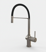 SWAN NECK TABLE MOUNTED SINK COCK WITH FLEX SPOUT - LUXELET -  ( BLACK GRAPHITE - SMART SELECT - 0x15 mm - 0inchX0.5inch )