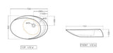 TABLE TOP BASIN - ARTIZE SWARE -  ( WHITE - TRAVINA - 760x480 mm - 30inchX19inch )