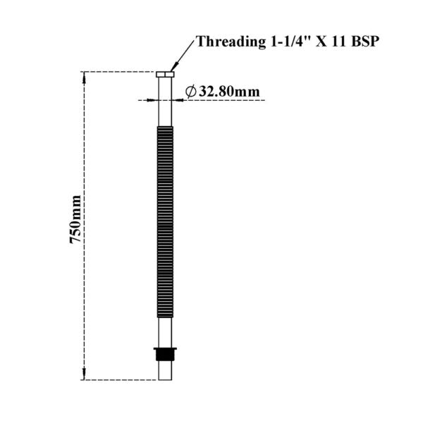 TRAP PIPE S.S - VIKING -  ( CHR -  - 0x32 mm - 0inchX1.25inch )