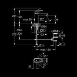EUROCUBE OHM BASIN M - GROHE -  ( BRUSHED HARD GRAPHITE - G5 - EUROCUBE - 0x10 mm - 0inchX0.38inch )