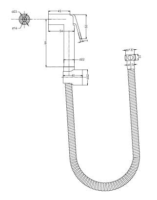 HF WIT 1.25M SS HOSE PIPE &HOOK - HINDWARE FAUCETS -  ( GRT - HEALTH FAUCET - 0x0 mm - 0inchx0inch )