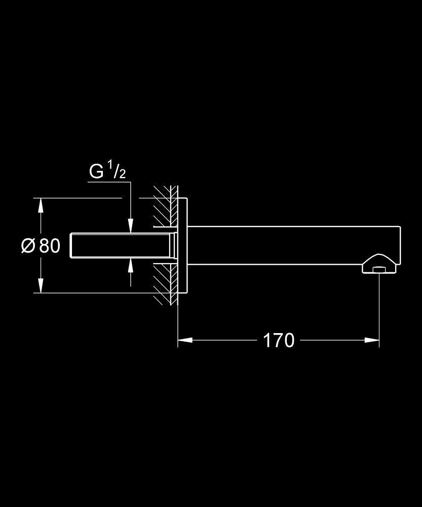 CONCETTO BATH SPOUT - GROHE -  ( CHROME - G3 - CONCETTO - 0x15 mm - 0inchX0.6inch )