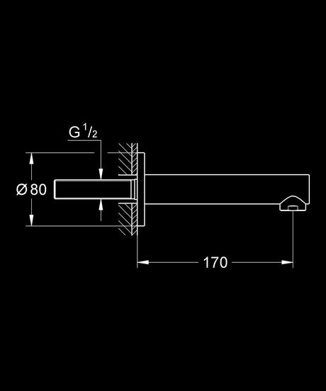 CONCETTO BATH SPOUT - GROHE -  ( CHROME - G3 - CONCETTO - 0x15 mm - 0inchX0.6inch )