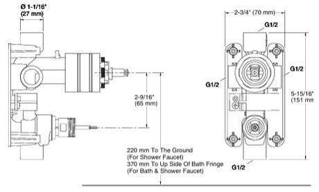 AQUA TURBO 235 MANUAL VALVE WITHOUT SLEEVE & BUTTON - KOHLER POPULAR -  (  - POPULAR - 0x0 mm - 0inchx0inch )