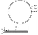 CONCRETE ROUND PLATE FOR SHELF - AQUANT - ( MATT IVORY - - 395x40 mm - 15.8inchX1.6inch )