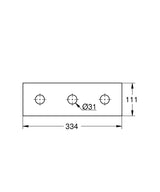 RAINSHOWER AQUA #3 CEILING SHOWER PLATE SPA LOGO 5C SPA - - 71,35 (111 X 334) - GROHE -  ( CHROME - G5 - RAINSHOWER - 0x0 mm - 0inchX0inch )